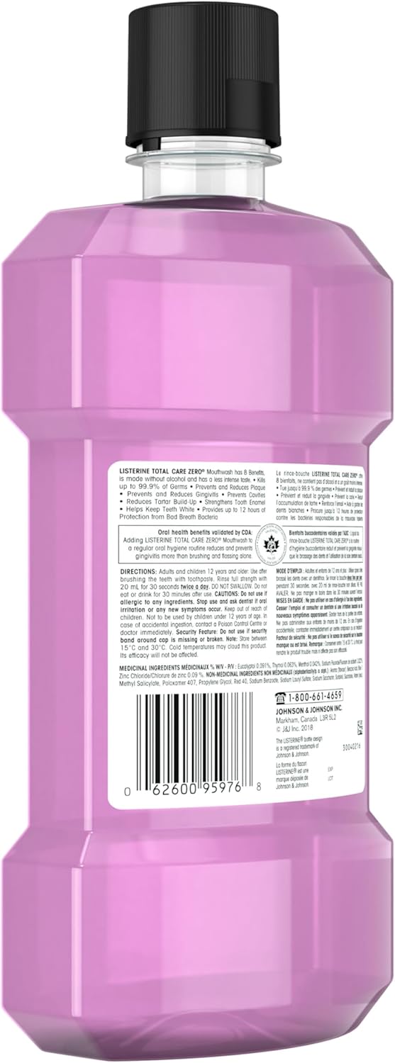 Total Care Zero Mouthwash (Alcohol Free) | Listerine® | 250 mL or 1 Liter