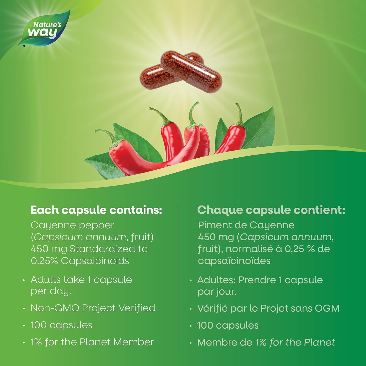 Cayenne, 40,000 HU | Nature’s Way® | 100 or 180 capsules