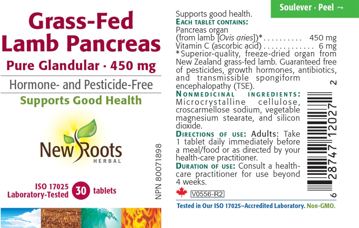 Grass-Fed Lamb Pancreas | New Roots HERBAL® | 30 or 90 Capsules