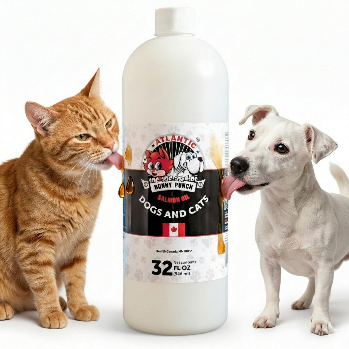 Bunny Punch Pure Atlantic Salmon Oil for Dogs & Cats - Liquid Food Topper - 32 oz đ All In One Marketplace Canada