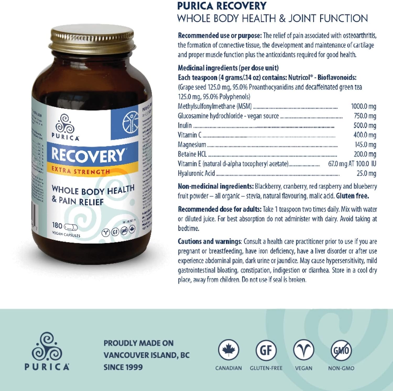 Recovery Extra Strength | Purica® | Various Sizes & Formats