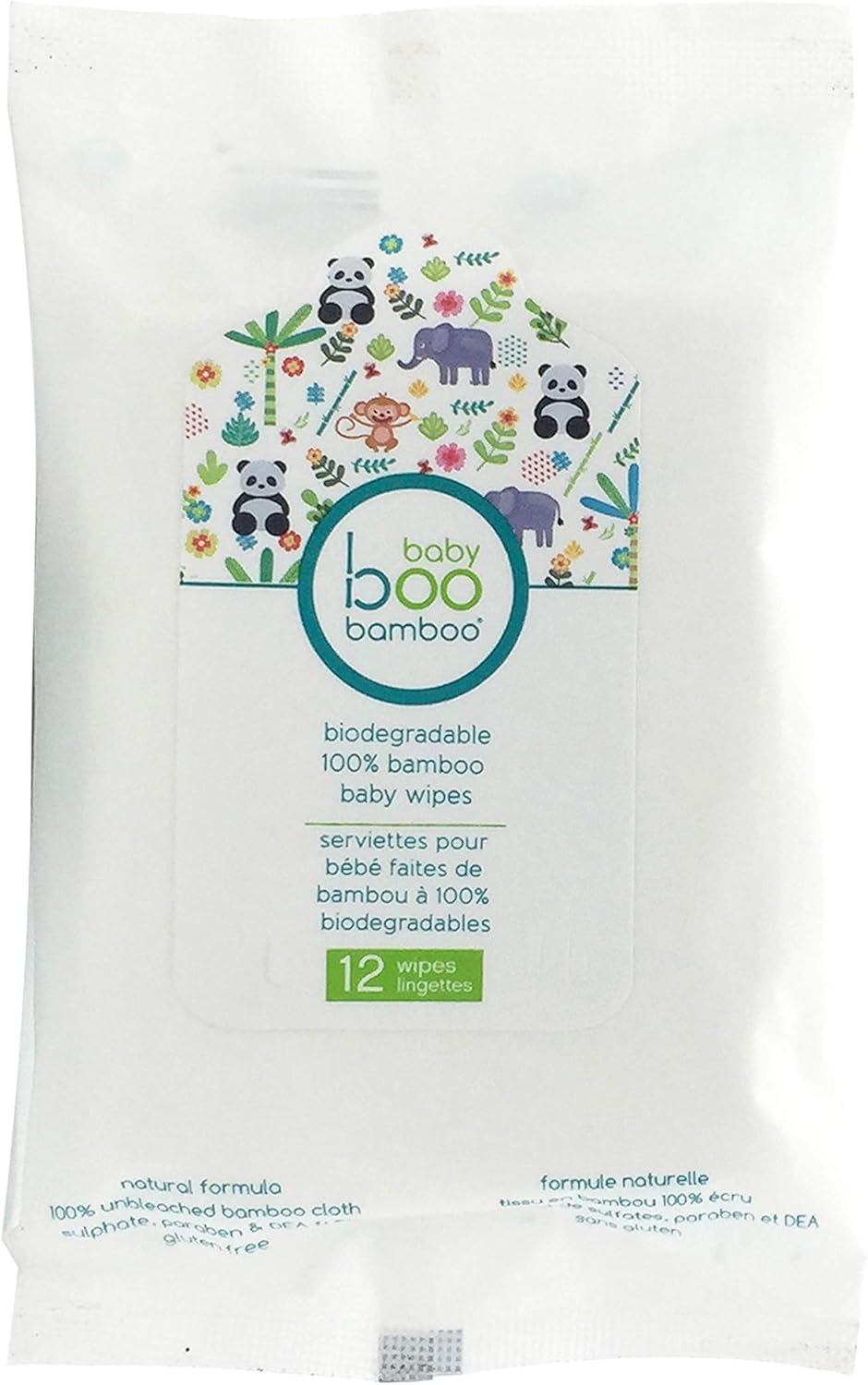 Biodegradable Travel Wipes | Baby Boo Bamboo® | 12 Wipes