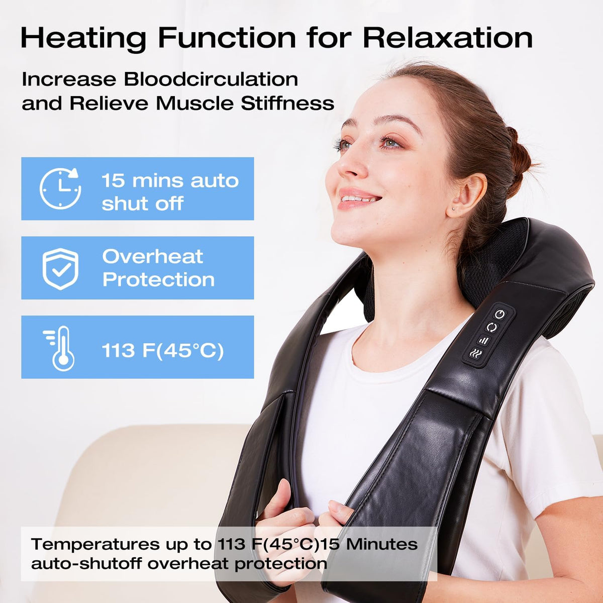 AERLANG Shiatsu Neck and Shoulder Massager, Back Massager with Heat Deeper Tissue Kneading Massage for Shoulder, Neck and Back Massage Electric Massagers-mothers Day Gift Ideas (NOT Cordless) ๐ All In One Marketplace Canada