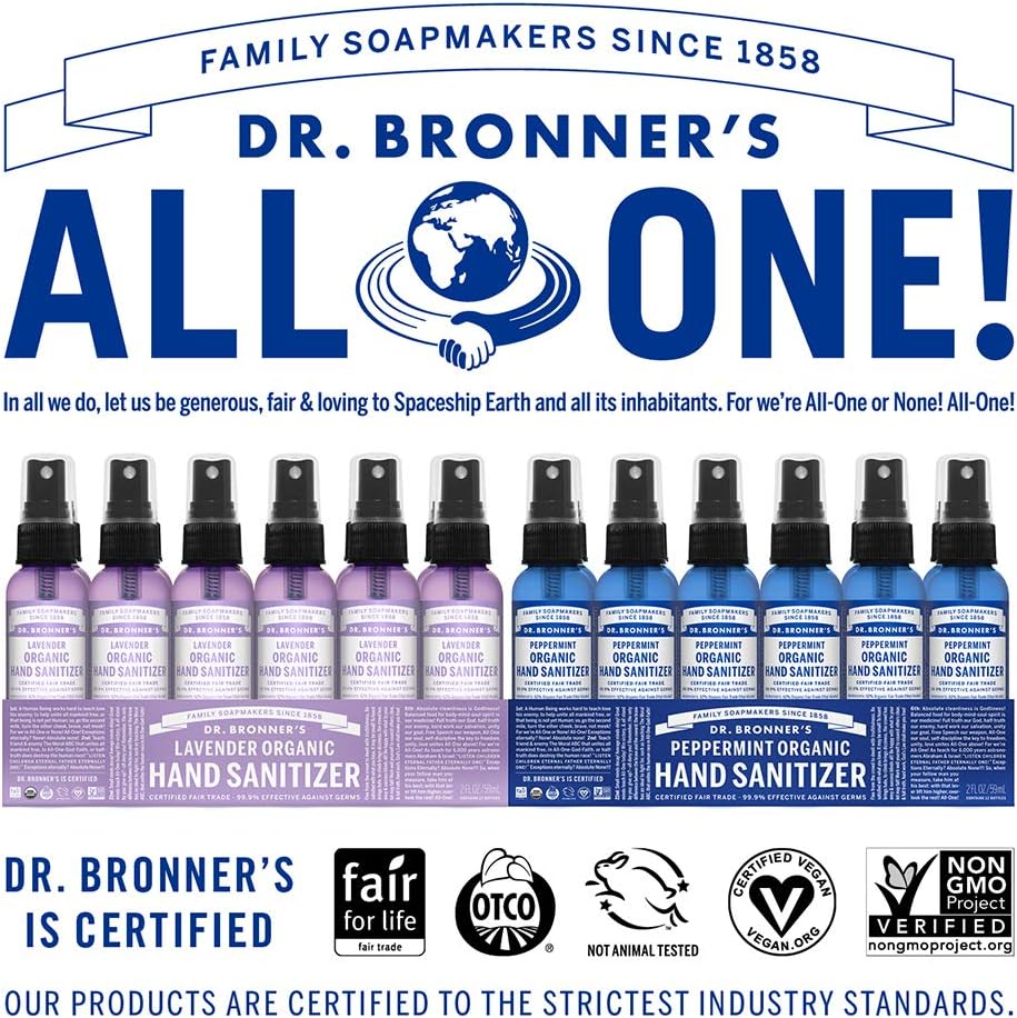 Organic Hand Sanitizer by Dr. Bronner’s® – Clean & Natural Hand Hygiene | 59 mL