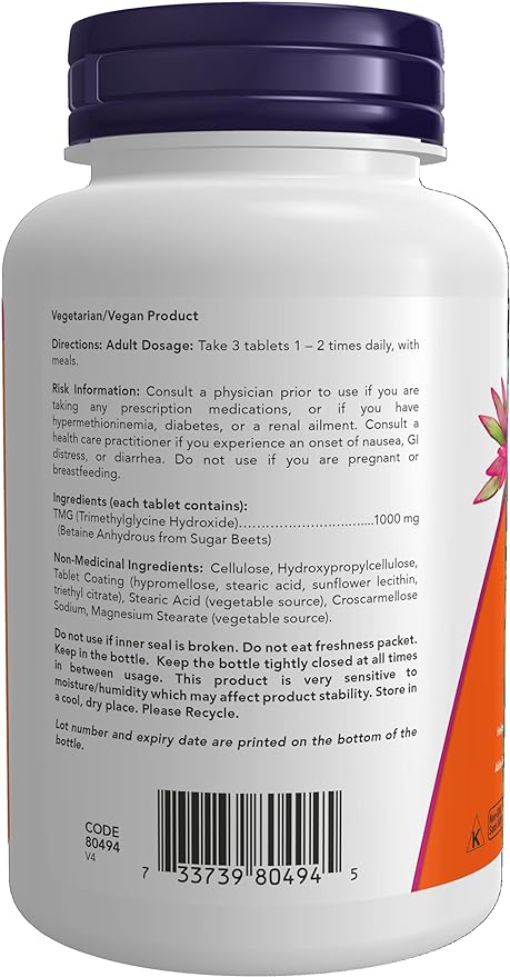 TMG Betaine 1,000 mg | NOW® | 100 Tablets