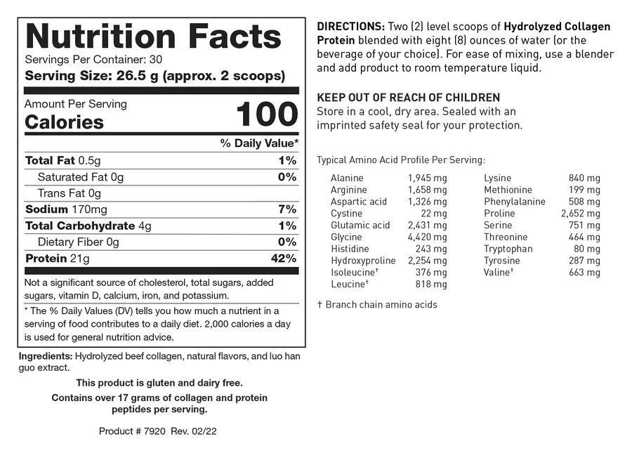 Hydrolyzed Collagen Protein | Biotics Research® | 795g/28 Oz Powder