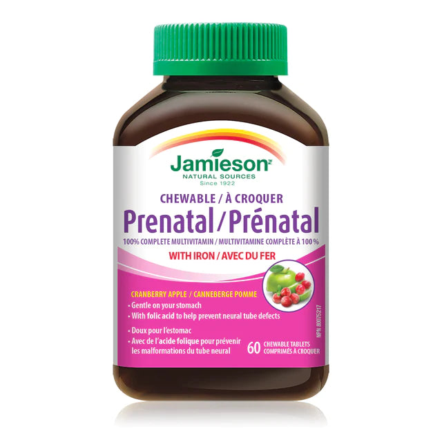 100% Complete Prenatal Multivitamin | Jamieson™ | 60 Chewable Tablets