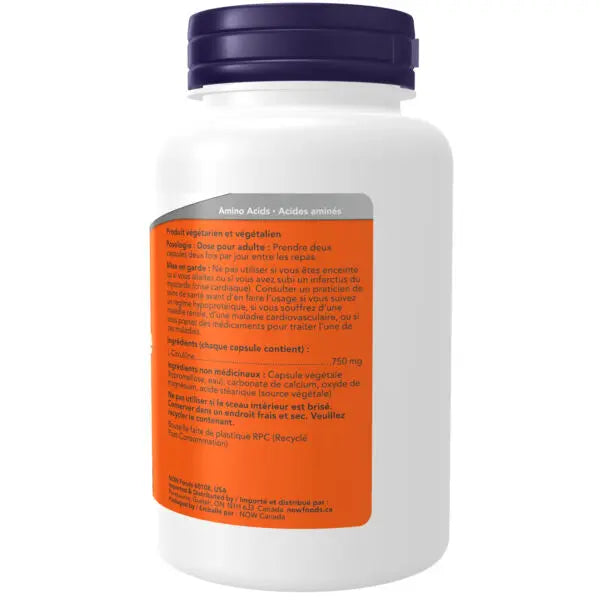 L-Citrulline 750 mg | NOW® | 90 Veg Capsules