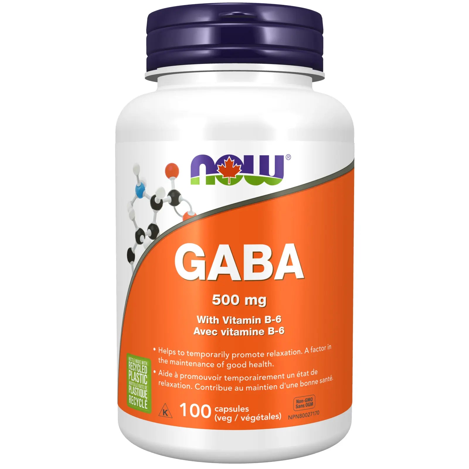 GABA 500 mg | NOW® | 100 or 200 Veg Capsules