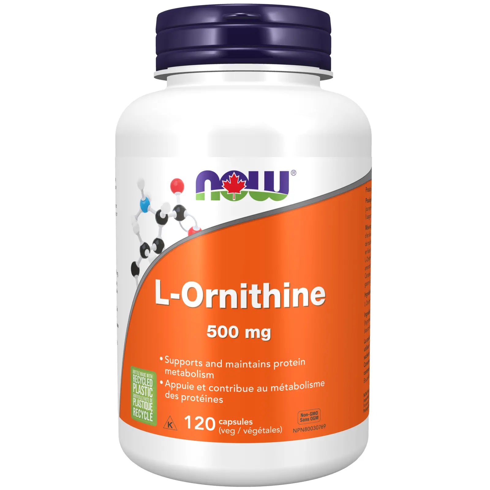 L-Ornithine 500 mg | NOW® | 60 OR 120 Capsules