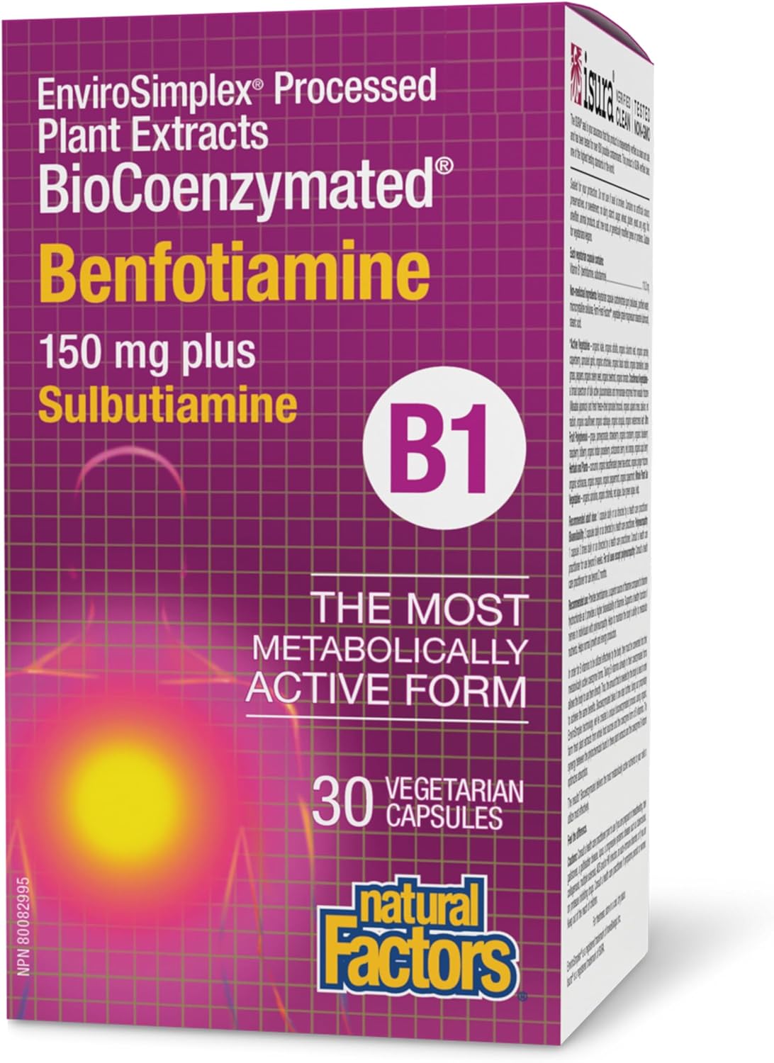 BioCoenzymated Benfotiamine | Natural Factors® | 30 or 60 Vegetarian Capsules