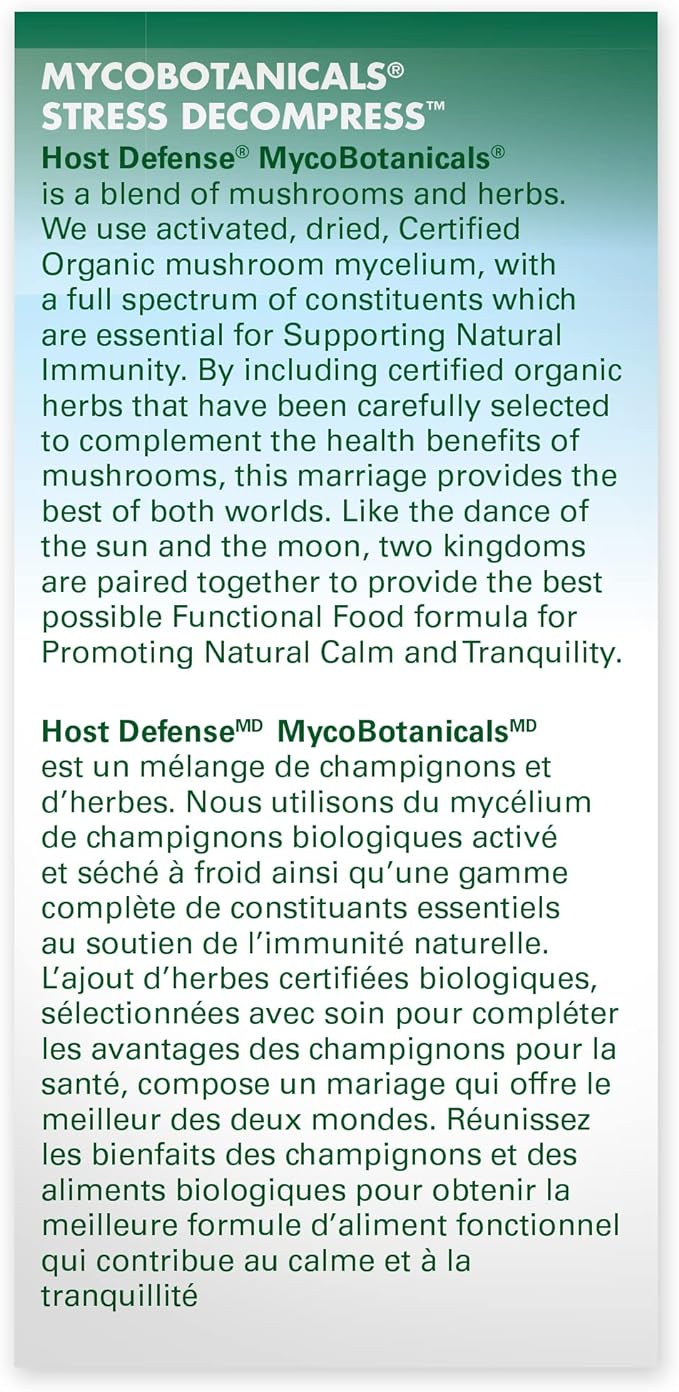 MycoBotanicals® Stress Decompress | Host Defense® Mushrooms™ | 60 Capsules