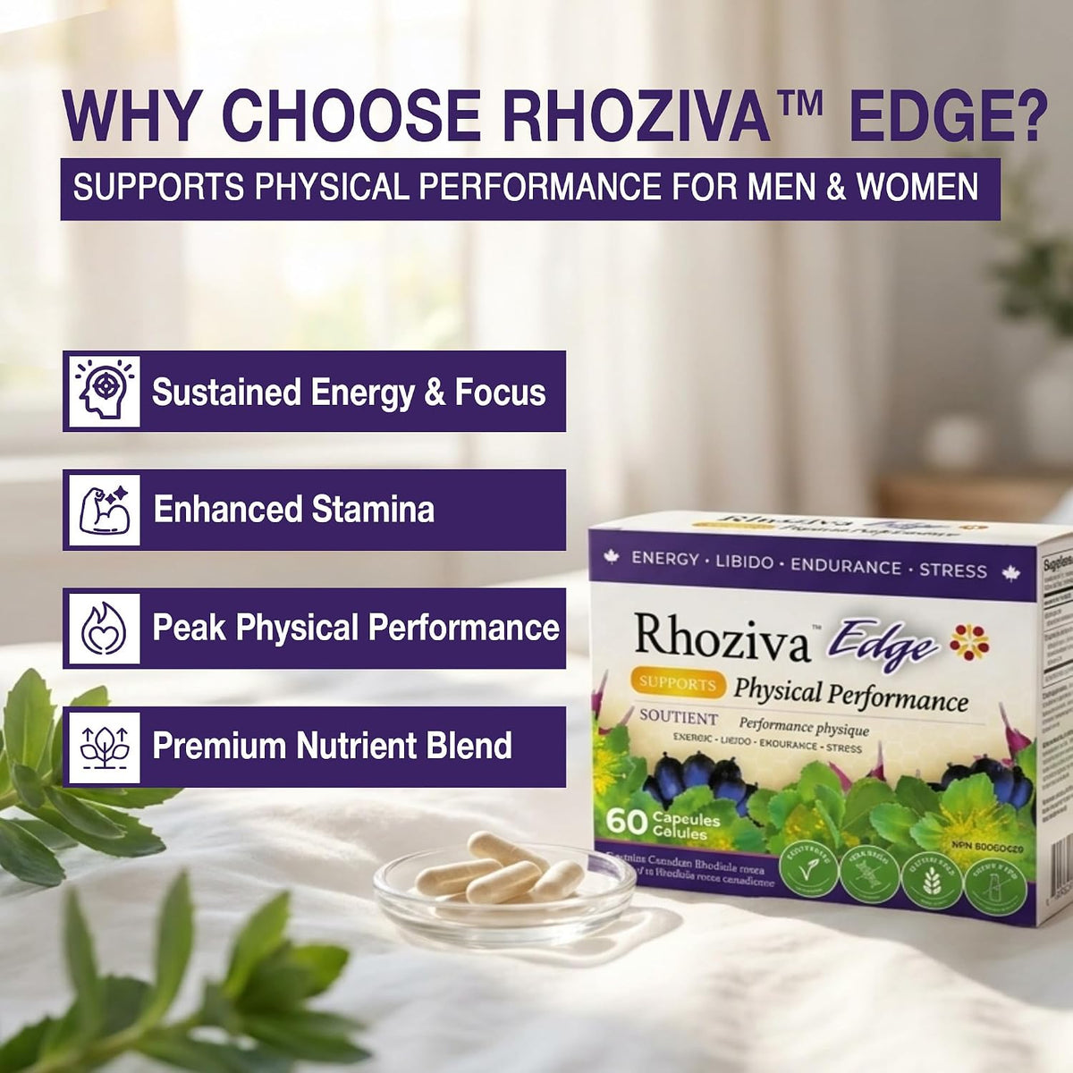 Rhoziva Edge | Nanton Nutraceuticals | 60 Capsules