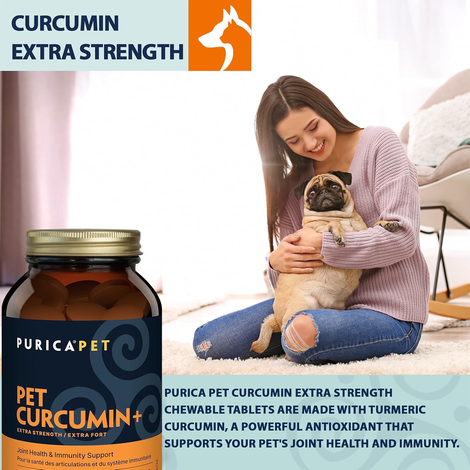Pet Curcumin + | Purica® | 30 OR 60 Chewable Tablets