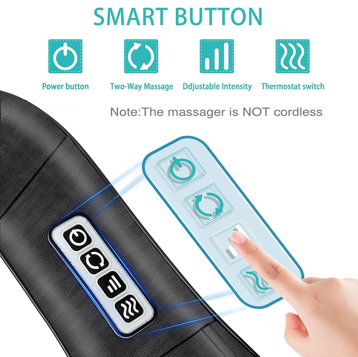 AERLANG Shiatsu Neck and Shoulder Massager, Back Massager with Heat Deeper Tissue Kneading Massage for Shoulder, Neck and Back Massage Electric Massagers-mothers Day Gift Ideas (NOT Cordless) ๐ All In One Marketplace Canada