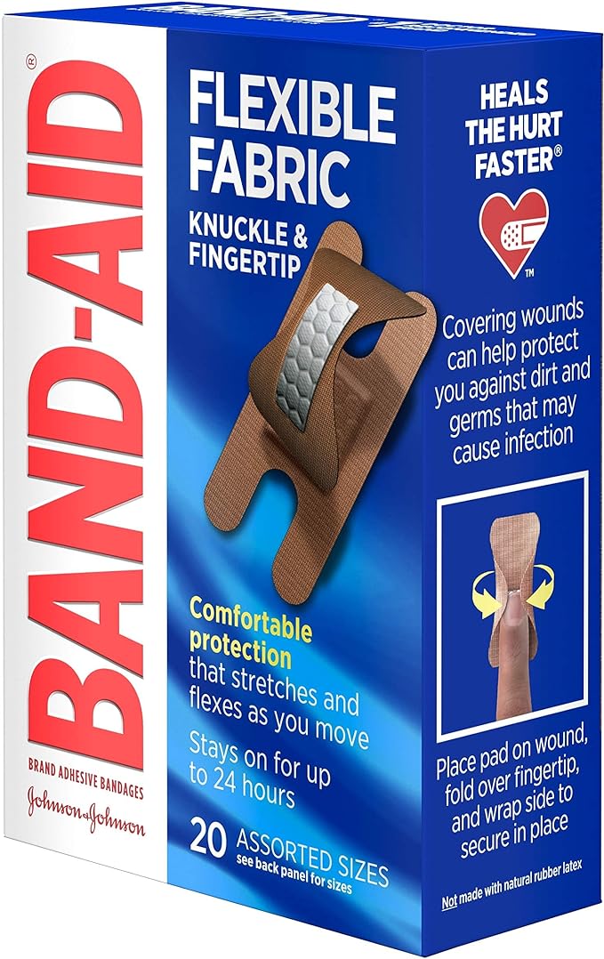 Flexible Fabric Knuckle & Fingertip Bandages | Band-Aid® | 20 Count