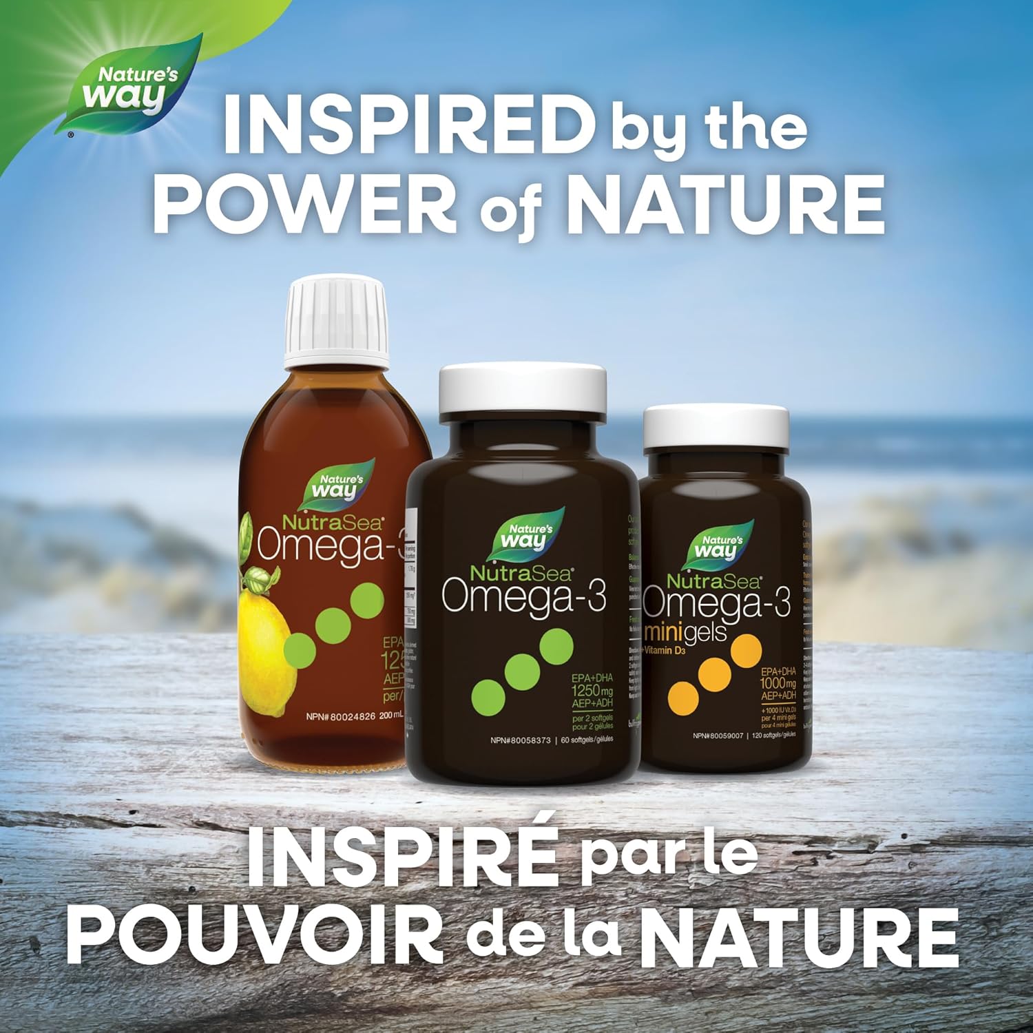 Omega-3 Liquid Gels - Mint | NutraSea® | 60 or 100 or 150 Softgels