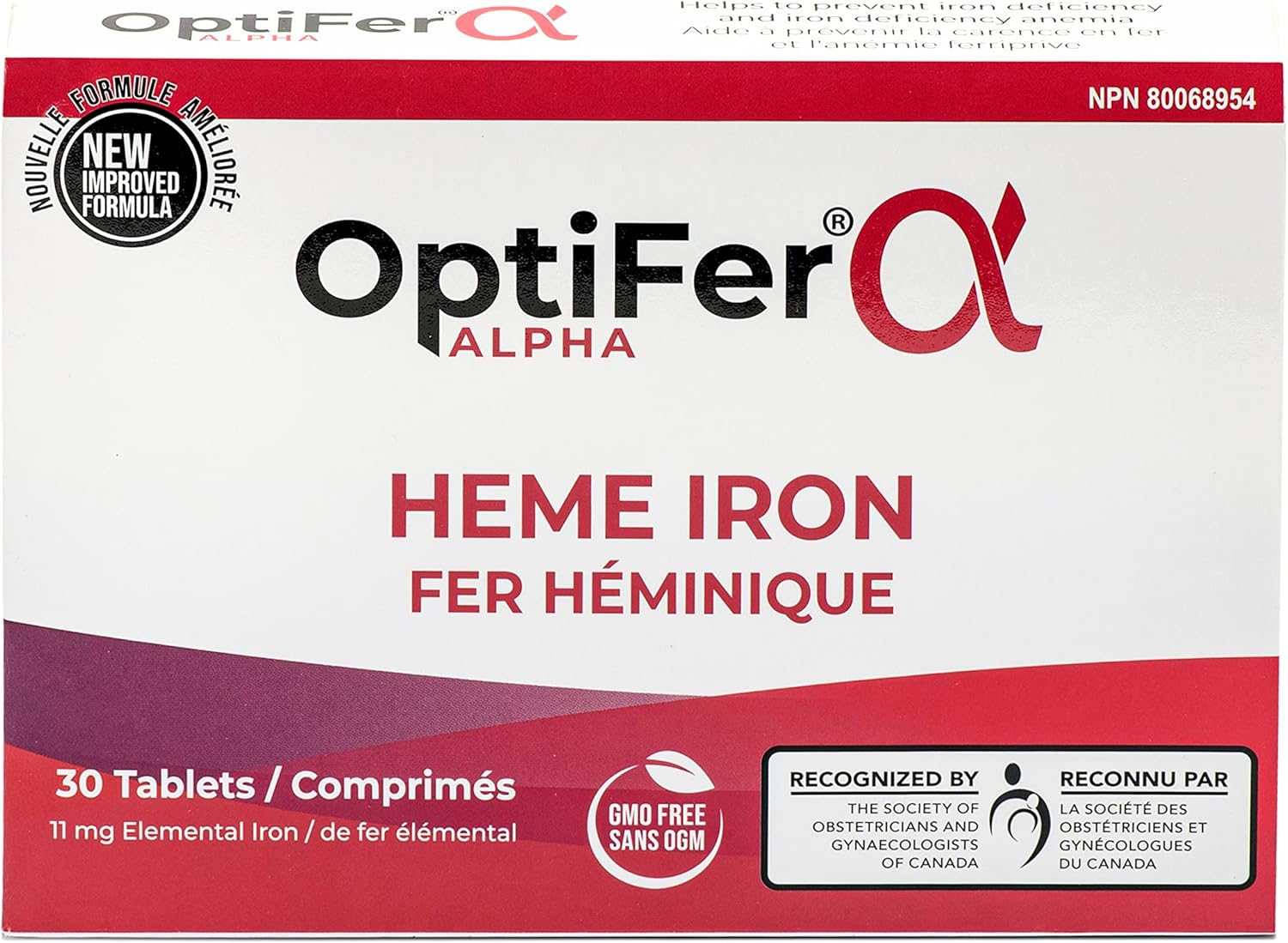 Heme Iron Supplement | OptiFer Alpha | 30 OR 90 Tablets