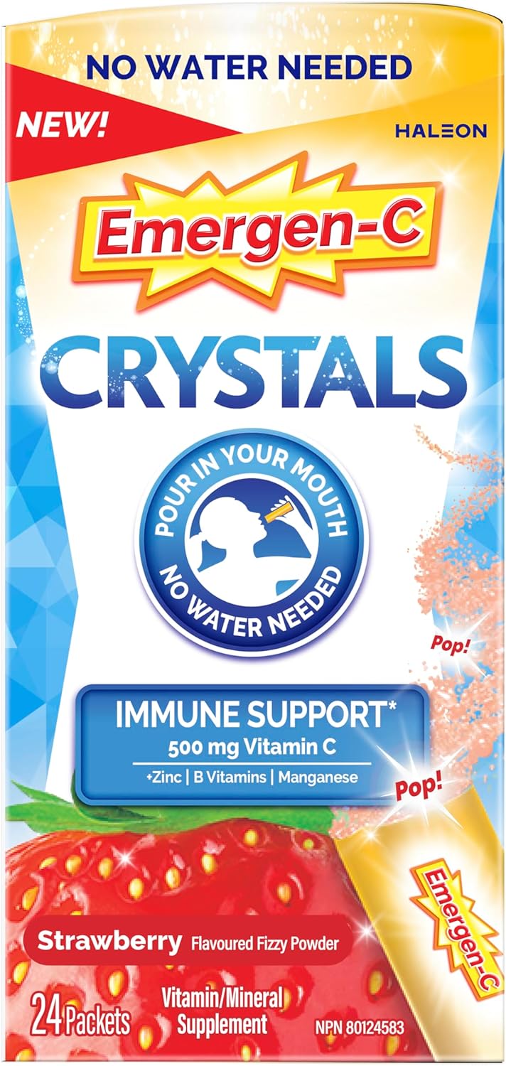 Crystals Strawberry Burst | Emergen-C® | 24 Stick Packs