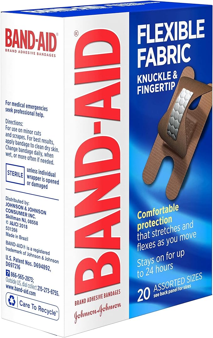 Flexible Fabric Knuckle & Fingertip Bandages | Band-Aid® | 20 Count