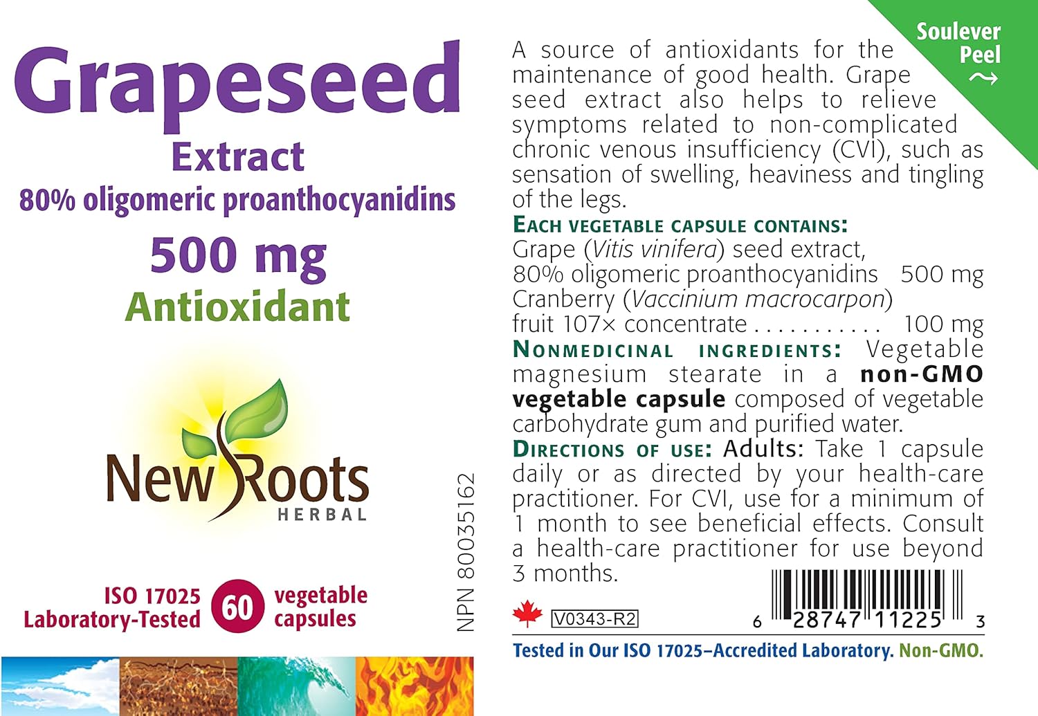 Grapeseed Extract 500 mg | New Roots HERBAL® | 60 Veg Capsules