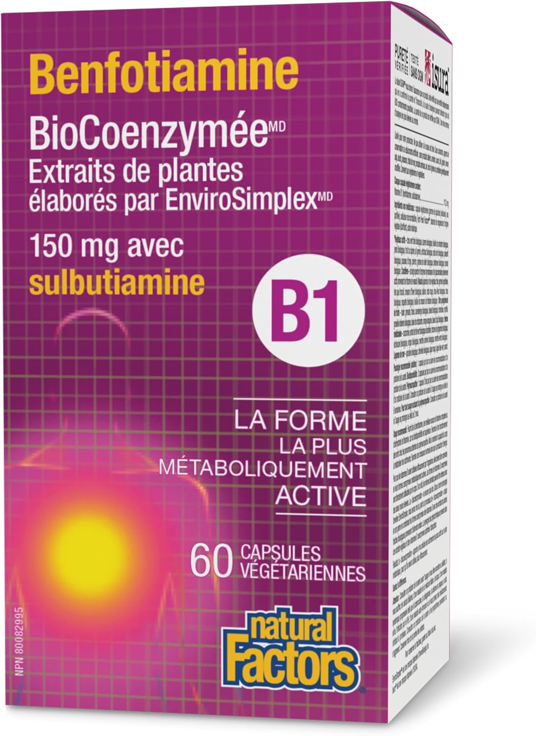 BioCoenzymated Benfotiamine | Natural Factors® | 30 or 60 Vegetarian Capsules