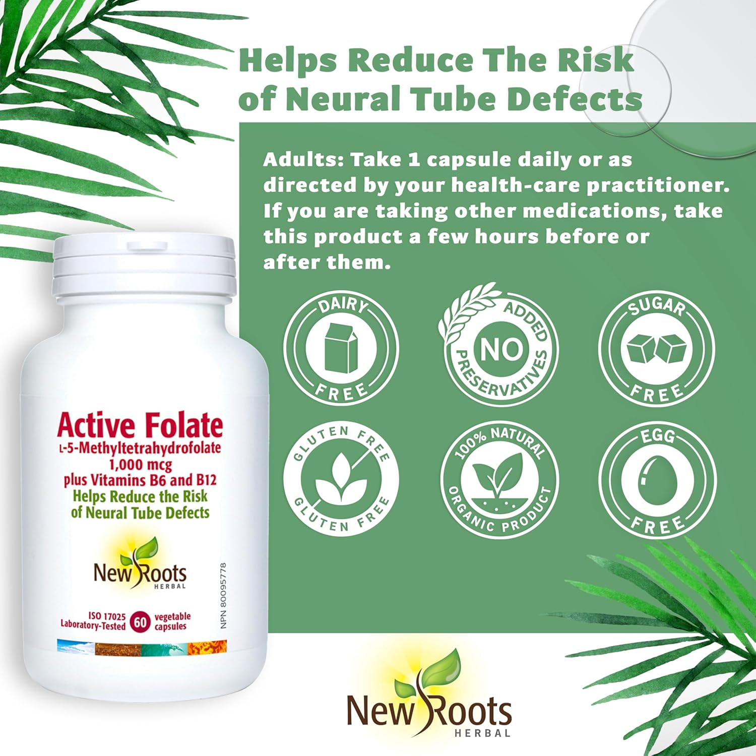 Active Folate | New Roots HERBAL® | 60 Vegetable Capsule