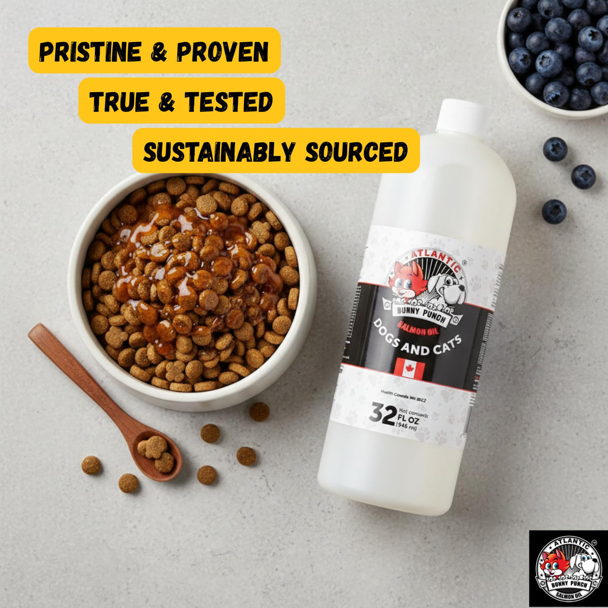Bunny Punch Pure Atlantic Salmon Oil for Dogs & Cats - Liquid Food Topper - 32 oz đ All In One Marketplace Canada