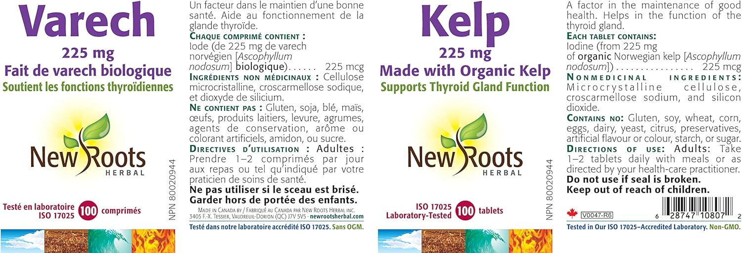 Kelp 225 mg | New Roots HERBAL® | 100 or 300 Tablets