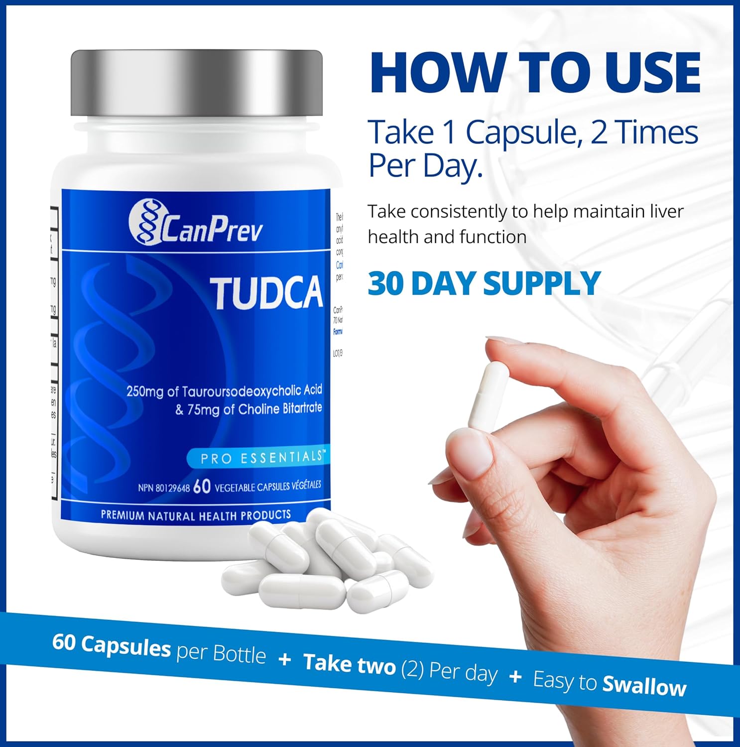TUDCA by CanPrev® – Advanced Liver & Bile Support | 60 Vegetarian Capsules