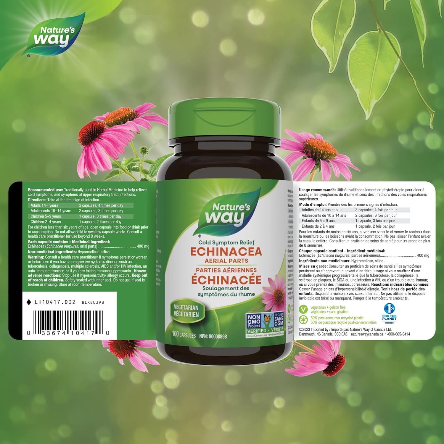 Echinacea Herb | Nature's Way® | 100 OR 180 Capsules