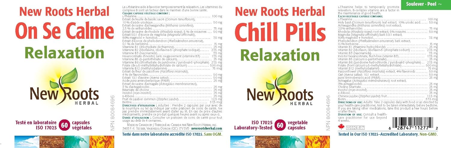 Chill Pills | New Roots HERBAL® | 16 OR 30 OR 60 Veg Capsules