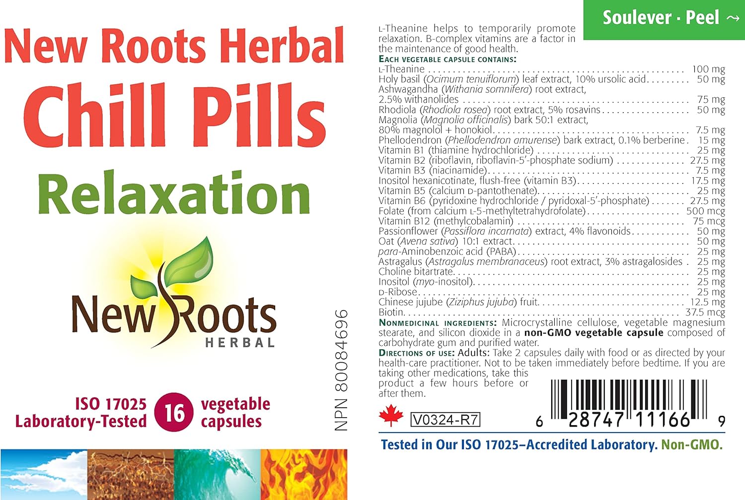 Chill Pills | New Roots HERBAL® | 16 OR 30 OR 60 Veg Capsules