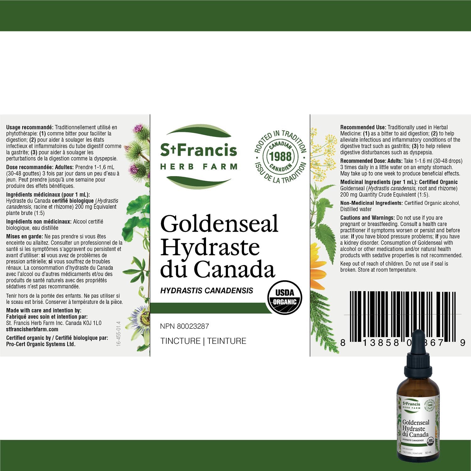 Goldenseal | St. Francis Herb Farm | 50, 100, 250 mL