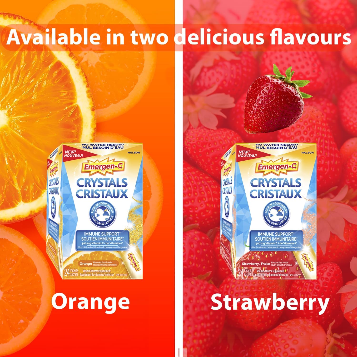Crystals Strawberry Burst | Emergen-C® | 24 Stick Packs