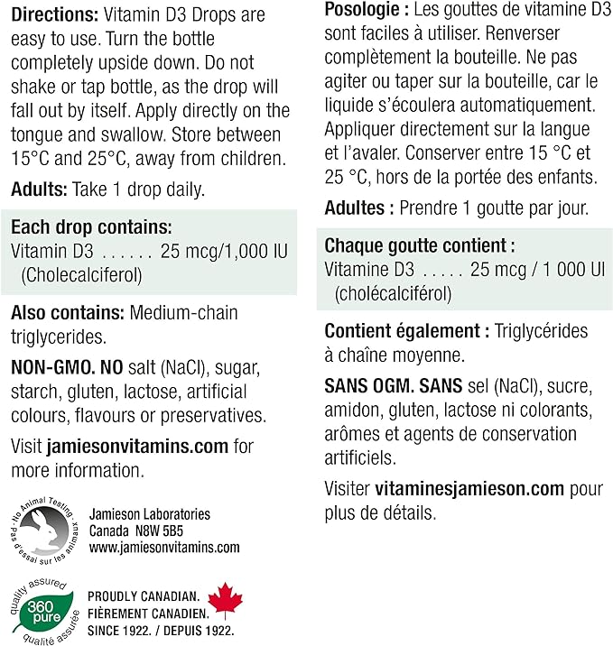 Vitamin D3 Extra Strength Drops | Jamieson™ | 11.4 mL