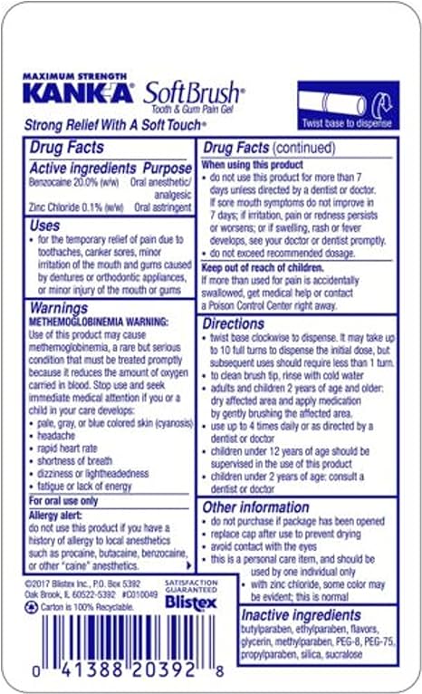 SoftBrush® Tooth & Gum Pain Gel | Kank-A® | 0.07 oz. (2.0 g)