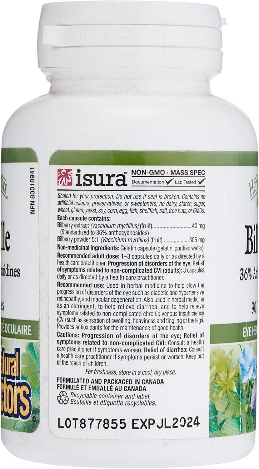 Bilberry HerbalFactors | Natural Factors® | 60 Capsules