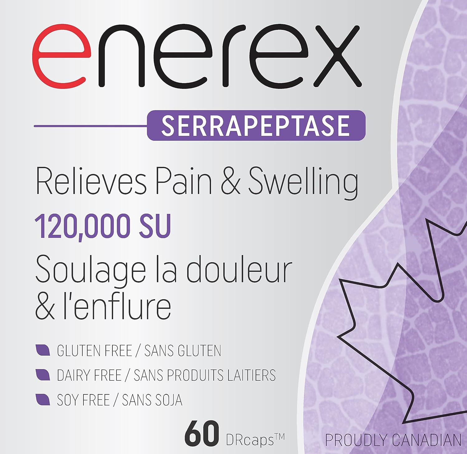 Serrapeptase 120,000 SU by Enerex® – Systemic Enzyme for Inflammation & Mucus Support | 60 OR 180 Delayed-Release Capsules