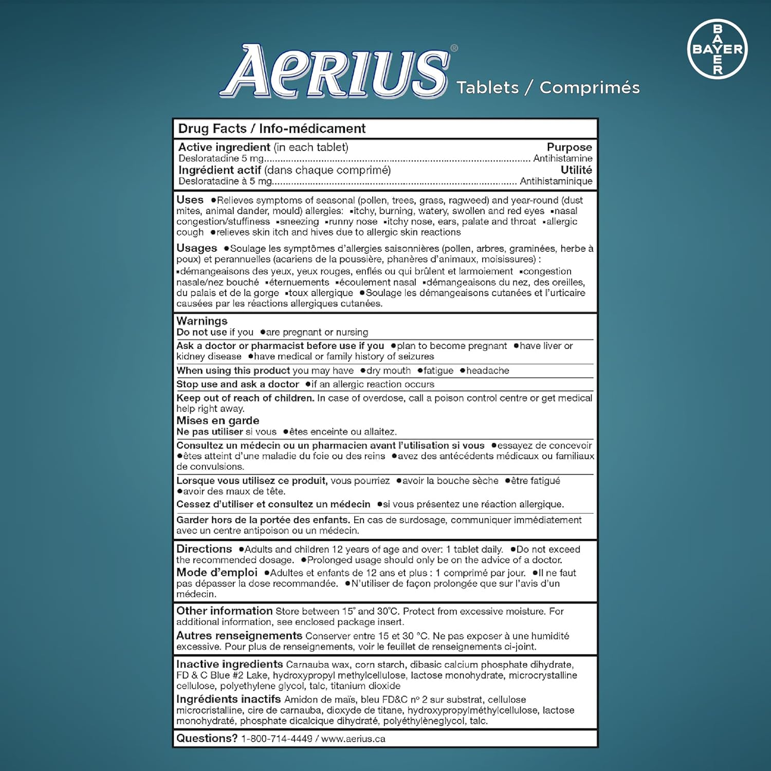 Aerius Allergy 5mg | AERIUS® | Different Size