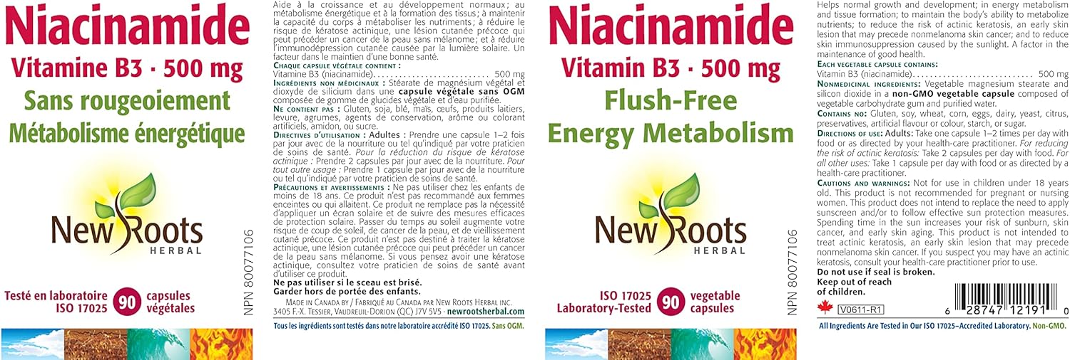 Niacinamide | New Roots HERBAL® | 100 Veg Capsules