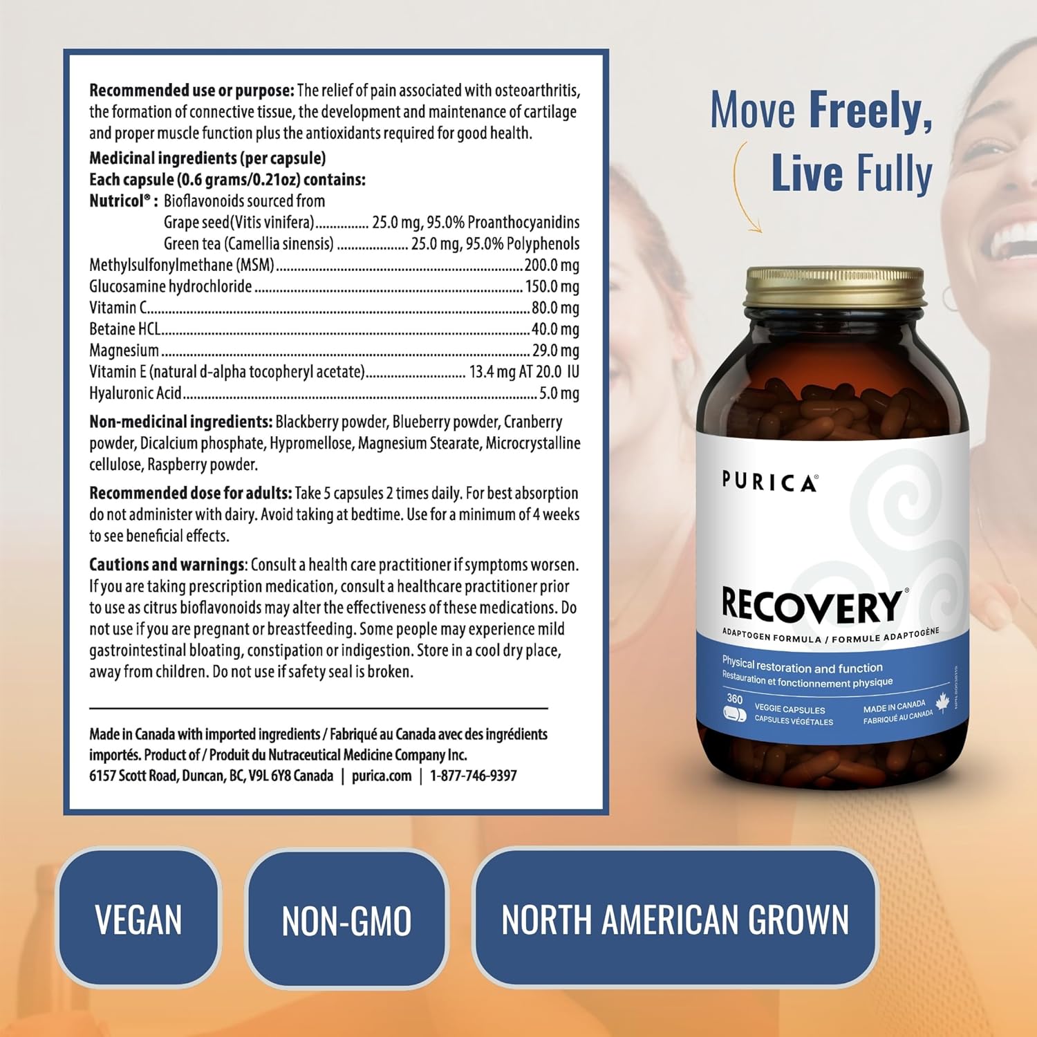 Recovery by Purica® – Joint, Pain & Inflammation Support | Capsules & Powder