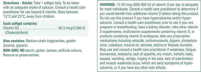 Vitamin D3 2,500 IU | Jamieson™ | 135 Softgels
