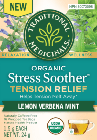 Organic Stress Soother™ by Traditional Medicinals® – Tension Relief Lemon Verbena Mint Tea | 16 Tea Bags