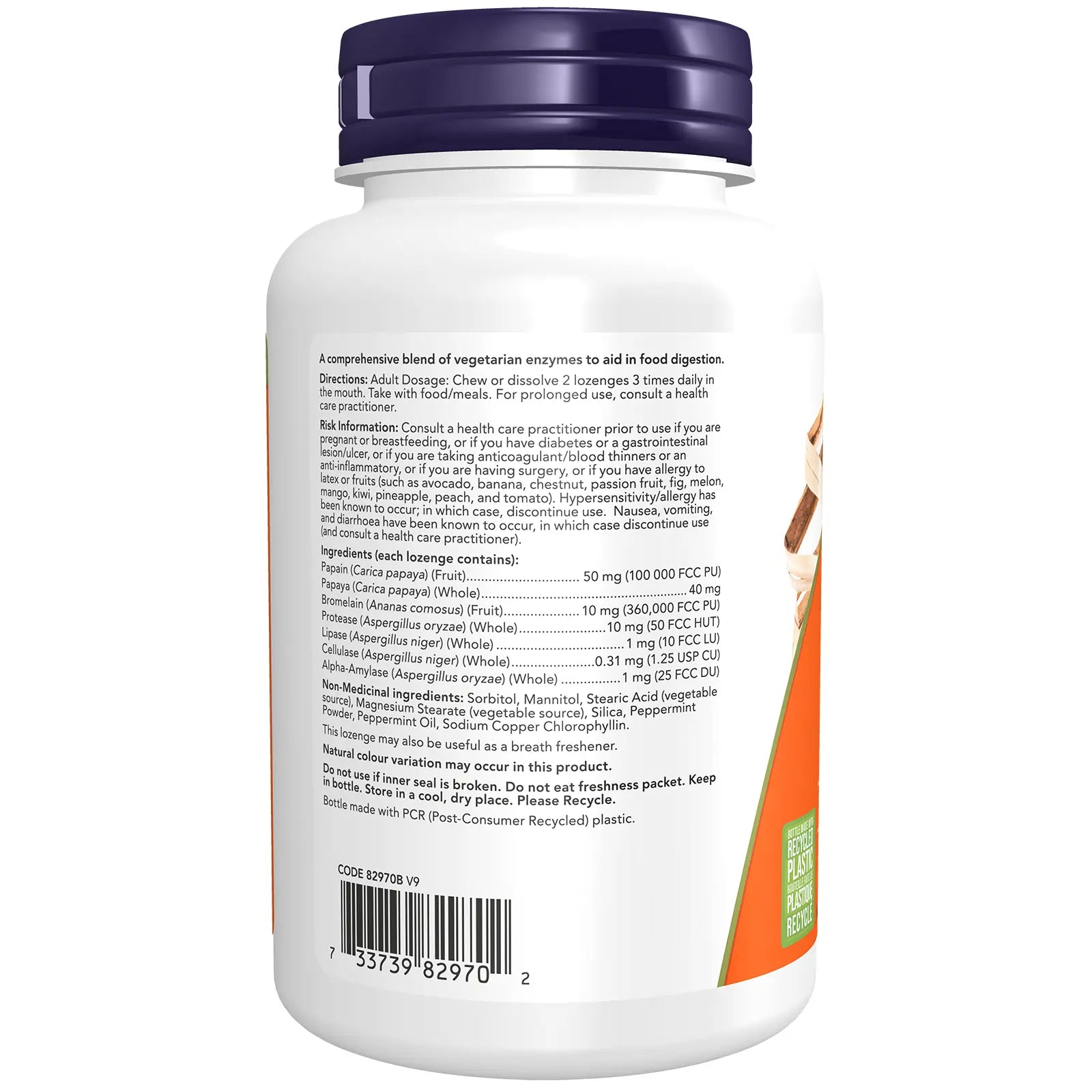 Papaya Enzymes Chewable | NOW® | 180 Lozenges