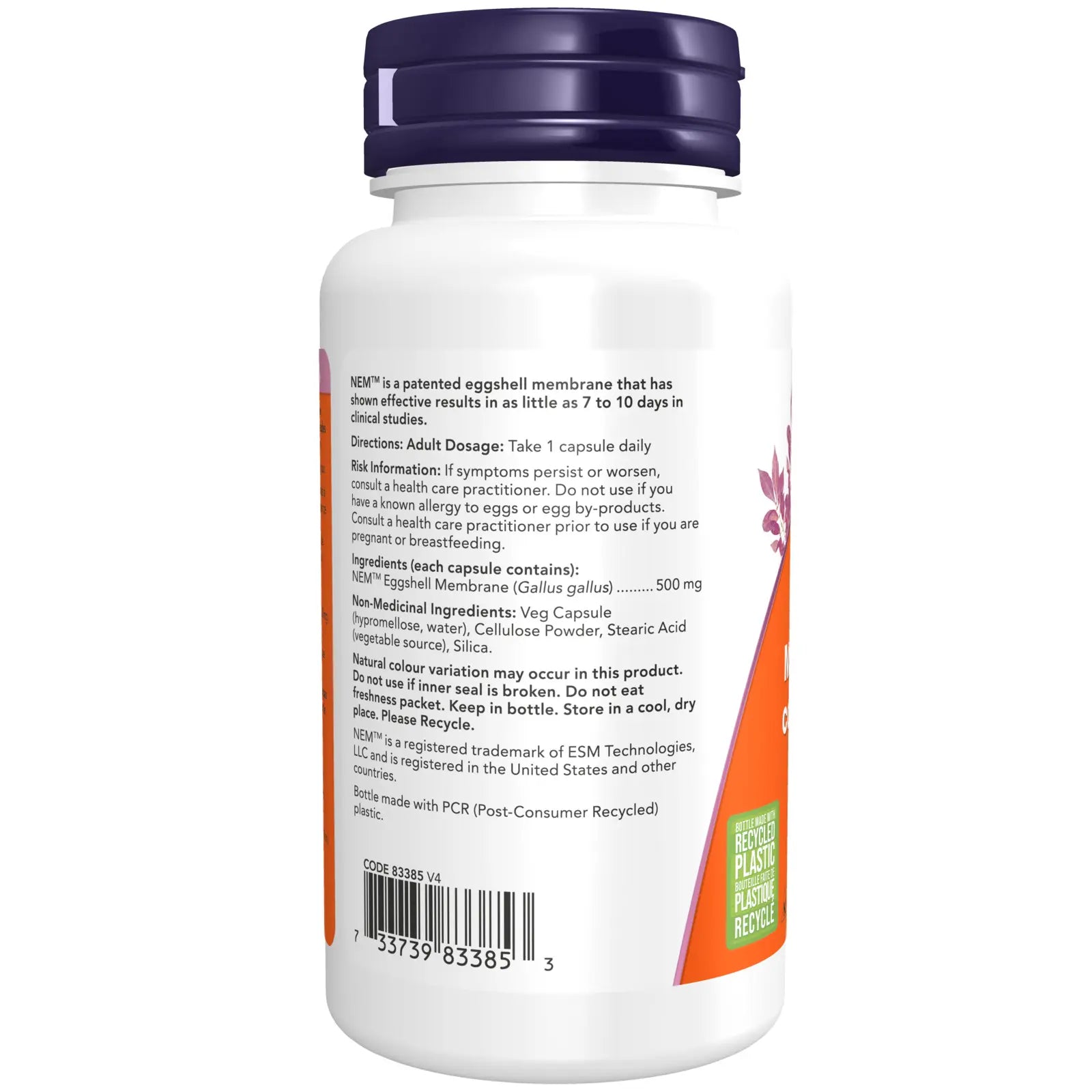 Eggshell Membrane 500 mg | NOW® | 60 Veg Capsules