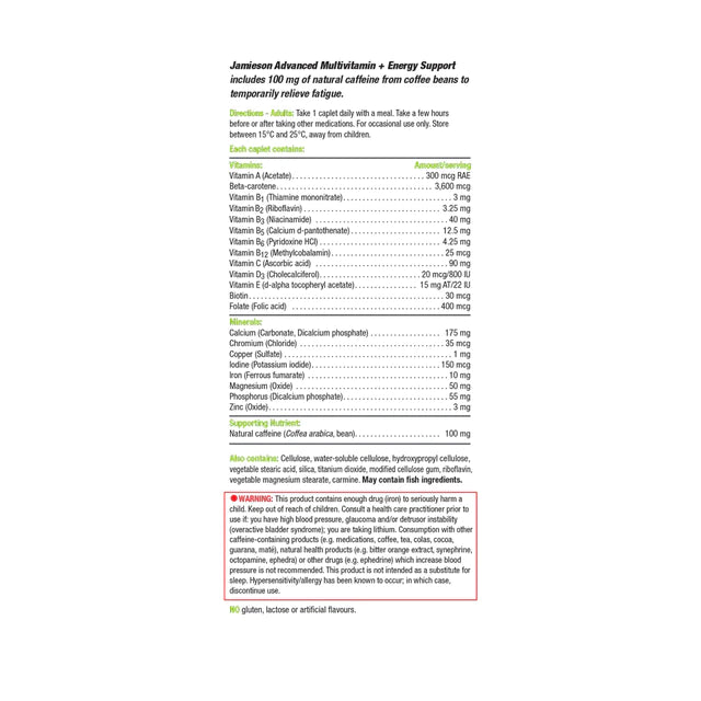 Advanced Multivitamin & Energy Support | Jamieson™ | 90 Caplets