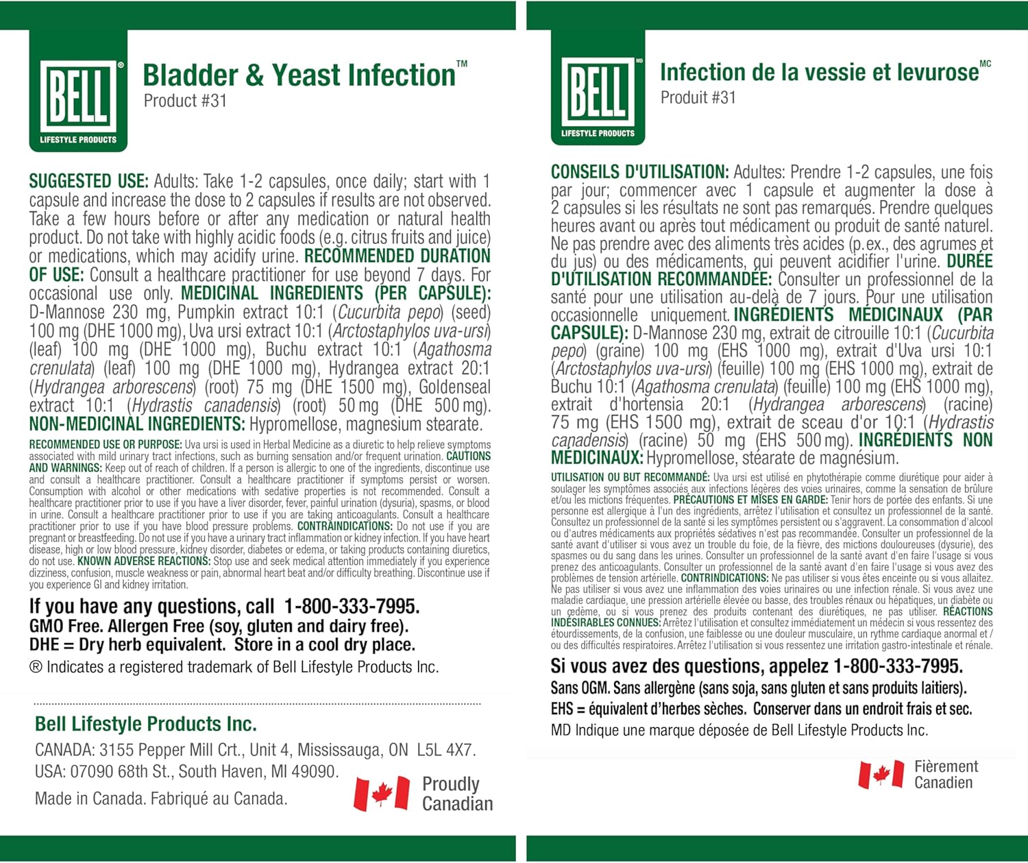 Bladder & Yeast Infection™ | Bell® | 60 Capsules