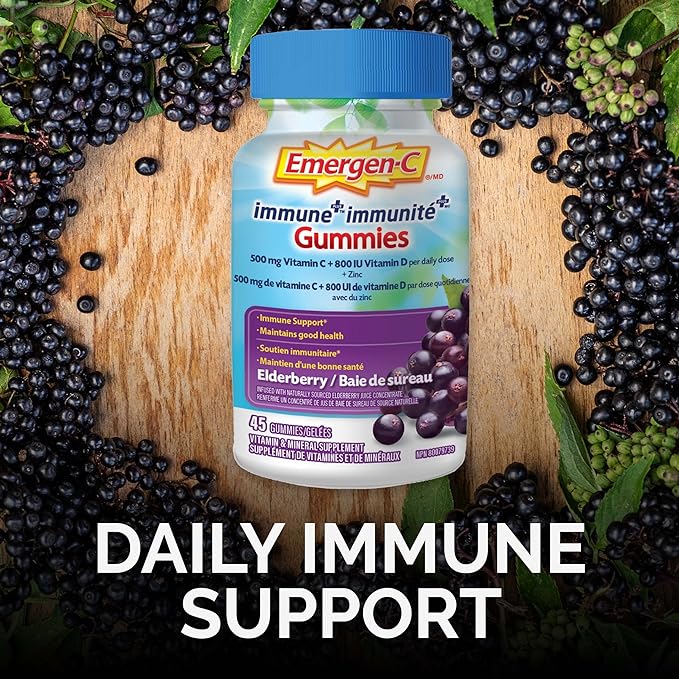 Immune Plus Elderberry | Emergen-C® | 45 Gummies