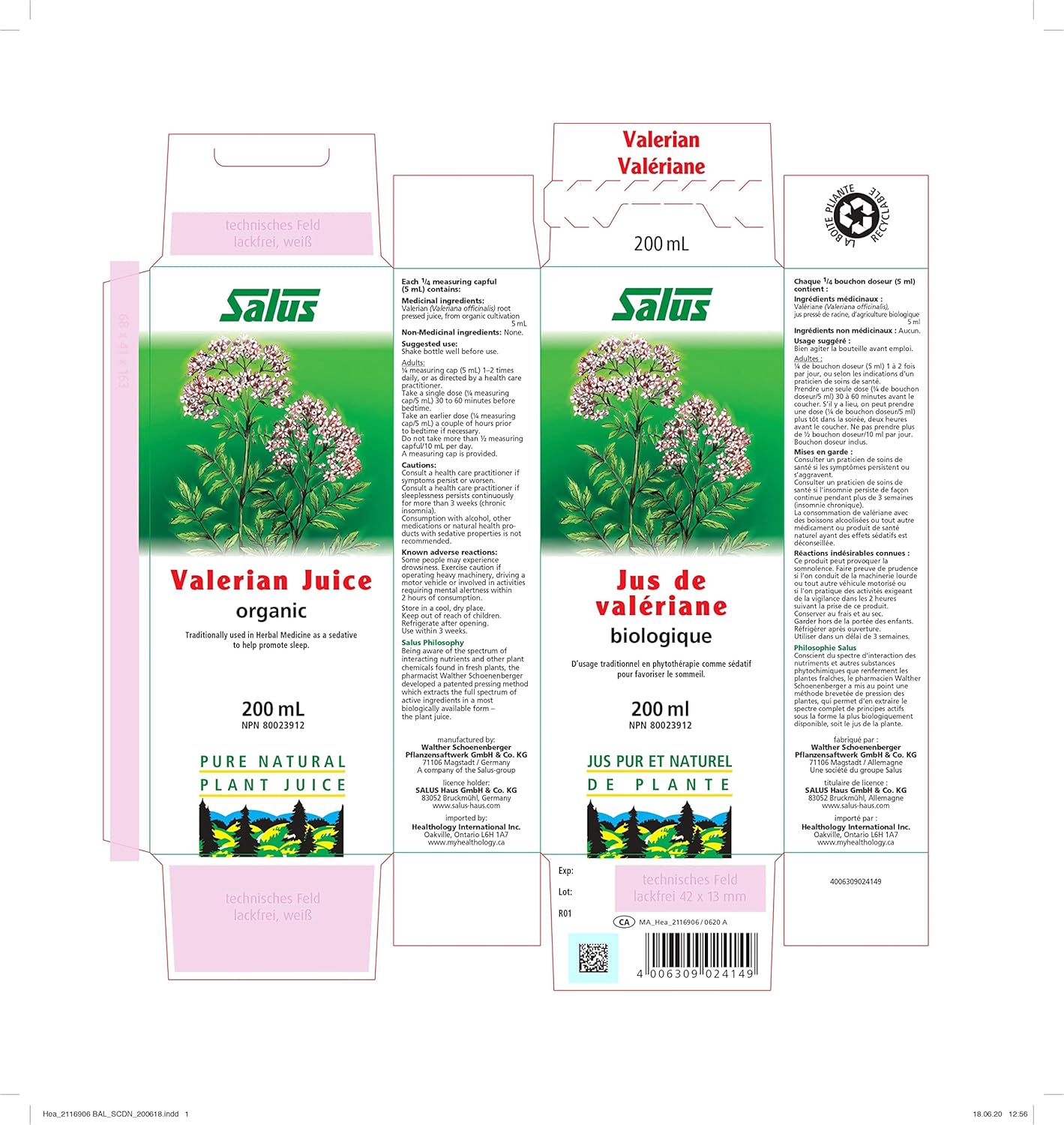 Valerian Juice | Salus | 200 mL